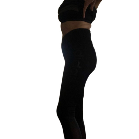Adidas Climalite Size  M Black 12” Rise Leggings yoga pants - Picture 3 of 15